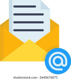 Email Icon Flat Vector Illustration