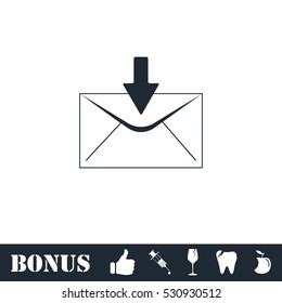 Email icon flat. Vector illustration symbol and bonus pictogram