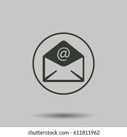 Email icon. Flat vector illustration in black on white background.