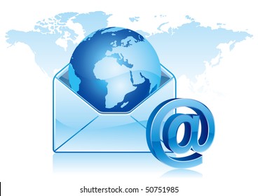 e-mail icon, global communication