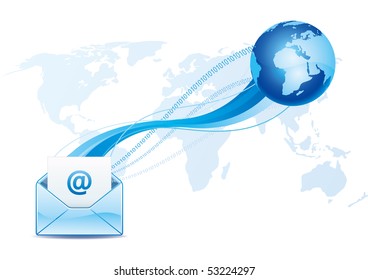 e-mail icon, global communication