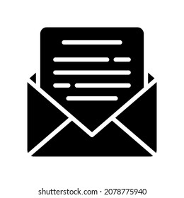 Email Icon, Glyph style icon vector illustration, Suitable for website, mobile app, print, presentation, infographic and any other project.
