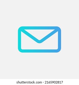 Icono de correo electrónico en el estilo de degradado sobre aspectos esenciales, uso para presentación de aplicaciones móviles del sitio web