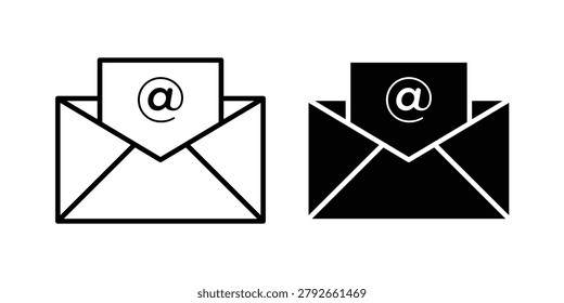 Email icon graphic set. Vector icons