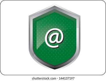 email icon in green button on white background