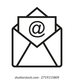 Icono de correo electrónico ilustrado en Vector sobre fondo blanco