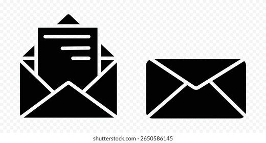 email icon for illustration. Mail or email icon set. Envelope symbol with letter. Vector illustration and PNG transparent. eps 10