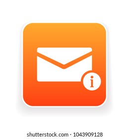 Email icon with information sign. Email icon and about, faq, help, hint concept. Vector icon