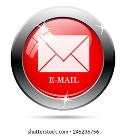 E-mail icon. Internet button on white background. 