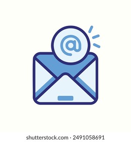 email icon, isolated blue icon theme workplace