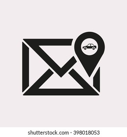 email   icon,  isolated. Flat  design.