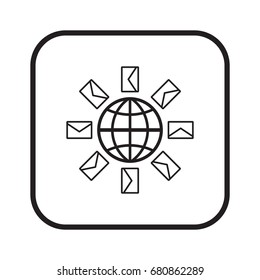Email icon, isolated. Flat  design.   