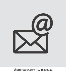Email icon isolated of flat style. Vector illustration.