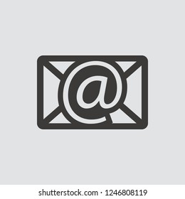 Email icon isolated of flat style. Vector illustration.
