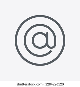 At e-mail icon isolated on background. Mail symbol modern, simple, vector, icon for website design, mobile app, ui. Vector Illustration