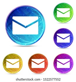 Email icon isolated on digital abstract round buttons set illustration