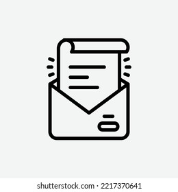  email icon, isolated Student guidance outline icon in light grey background, perfect for website, blog, logo, graphic design, social media, UI, mobile app