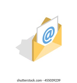 E-mail icon in isometric 3d style isolated on white background. Message symbol