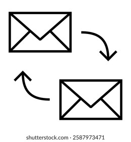 Email icon in line style with editable stroke. Send messages to each other, send emails to each other