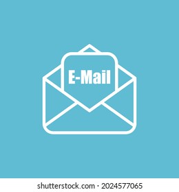 Icono de correo electrónico en estilo de línea. Icono vectorial aislado con fondo.