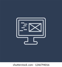 Email icon. Email linear design concept from Communication collection. Simple element vector illustration on dark blue background.