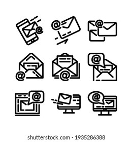 icono de correo electrónico o logotipo símbolo de signo aislado ilustración vectorial - Colección de iconos vectoriales de estilo negro de alta calidad
