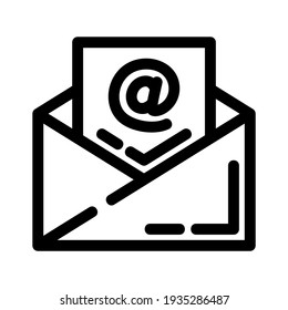 icono de correo electrónico o logotipo símbolo de signo aislado ilustración vectorial - iconos vectoriales de estilo negro de alta calidad
