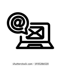 icono de correo electrónico o logotipo símbolo de signo aislado ilustración vectorial - iconos vectoriales de estilo negro de alta calidad
