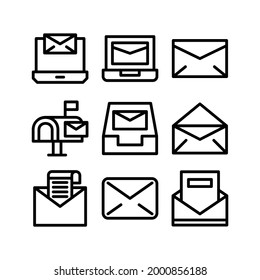 icono de correo electrónico o logotipo símbolo de signo aislado ilustración vectorial - Colección de iconos vectoriales de estilo negro de alta calidad

