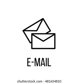 E-mail icon or logo in modern line style. High quality black outline pictogram for web site design and mobile apps. Vector illustration on a white background. 