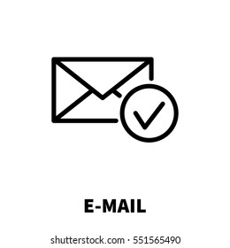 E-mail icon or logo in modern line style. High quality black outline pictogram for web site design and mobile apps. Vector illustration on a white background.