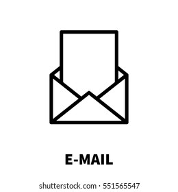 E-mail icon or logo in modern line style. High quality black outline pictogram for web site design and mobile apps. Vector illustration on a white background.