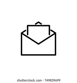 E-mail icon or logo in modern line style. High quality black outline pictogram for web site design and mobile apps. Vector illustration on a white background.