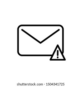 E-mail Icon Logo Template Vector Business Address Company, Communication Tecnology Emblem Isolated Illustration, Outline Solid Background White
