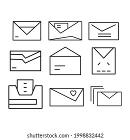 email icon or logo vector illustration of isolated sign symbol, vector illustration with high quality black outline.
