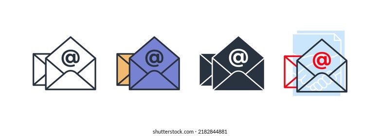 email icon logo vector illustration. Envelope Mail symbol template for graphic and web design collection