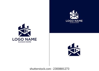 email icon logo,modern temple message	