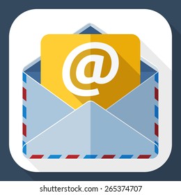E-mail icon with long shadow