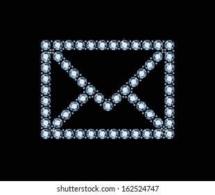 email icon made of diamonds
