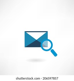 email icon with a magnifying glass