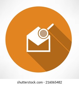 Email icon and magnifying glass