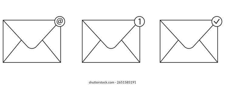 Ícone de email. Ilustração de vetor de design de símbolo de ícone de caixa de correio. Ícone e-mail vetor, símbolo isolado no fundo branco