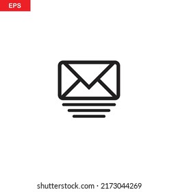 icono de correo electrónico. Servicio de sobres de correo. Mensaje de contacto enviar carta aislada plana sobre fondo blanco