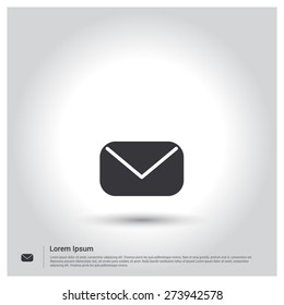 Email Icon, Mail Icon. Message Icon pictogram icon on gray background. Vector illustration for web site, mobile application. Simple flat metro design style. Outline Icon. Flat design style
