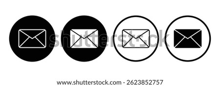 E-mail icon, mail icon set, envelope, Gmail. envelope mail icon. Mail button sign. Vector illustration.