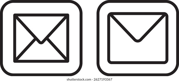 Ícone de email, conjunto de ícones de email. Vetor de ícone de e-mail para web, com marca de seleção e e-mail, sinal de ilustração do vacor,
