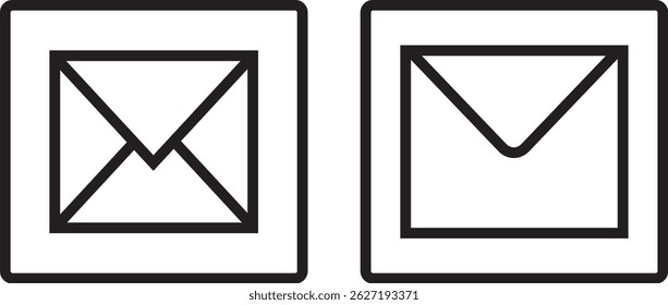 Ícone de email, conjunto de ícones de email. Vetor de ícone de e-mail para web, com marca de seleção e e-mail, sinal de ilustração do vacor,

