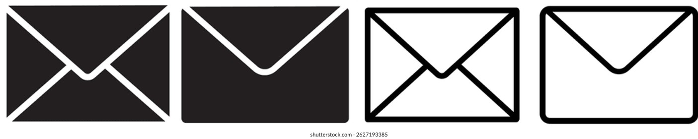 Ícone de email, conjunto de ícones de email. Vetor de ícone de e-mail para web, com marca de seleção e e-mail, sinal de ilustração do vacor,
