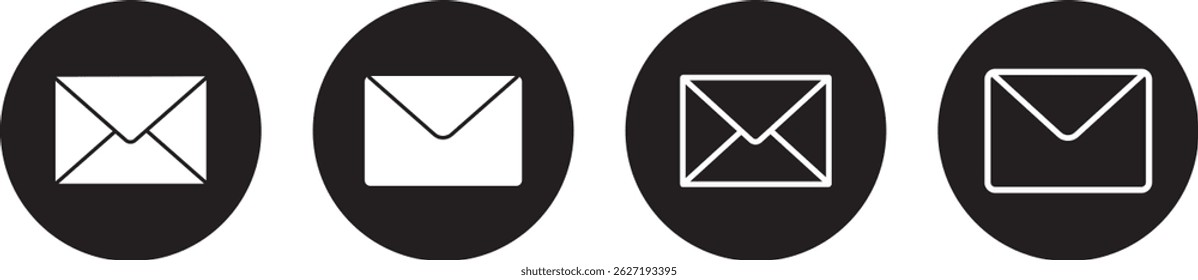 Ícone de email, conjunto de ícones de email. Vetor de ícone de e-mail para web, com marca de seleção e e-mail, sinal de ilustração do vacor,
