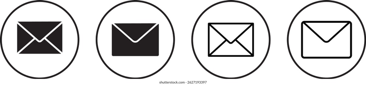Ícone de email, conjunto de ícones de email. Vetor de ícone de e-mail para web, com marca de seleção e e-mail, sinal de ilustração do vacor,
